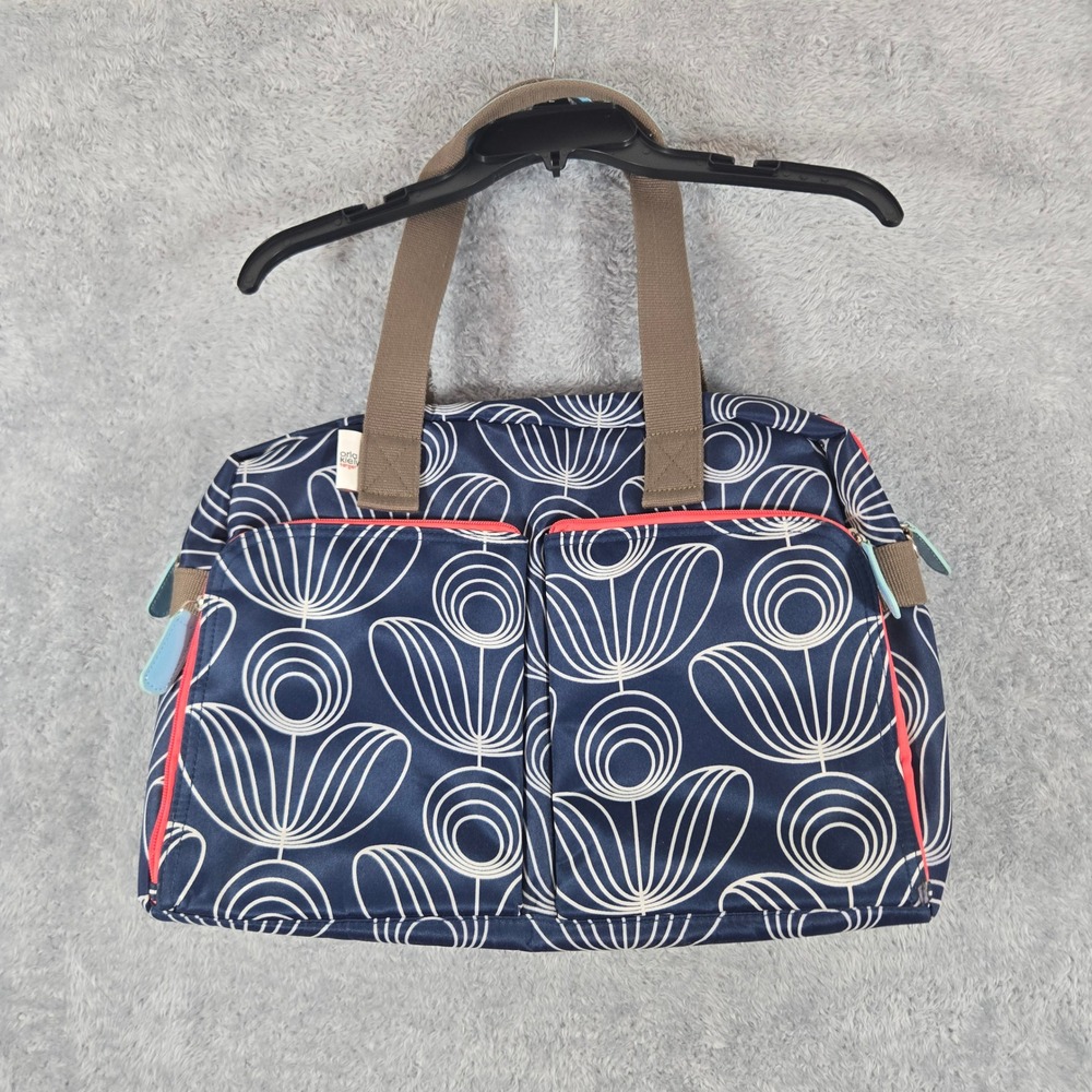 Orla Kiely Target Tote Diaper  Bag Navy Blue White Stem Print Tote Travel Bag